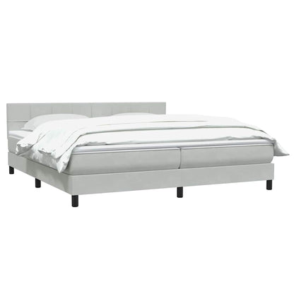 Giroletto a Molle con Materasso Grigio Chiaro 200x210cm Velluto