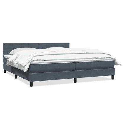 Giroletto a Molle con Materasso Grigio Scuro 200x210 cm Velluto