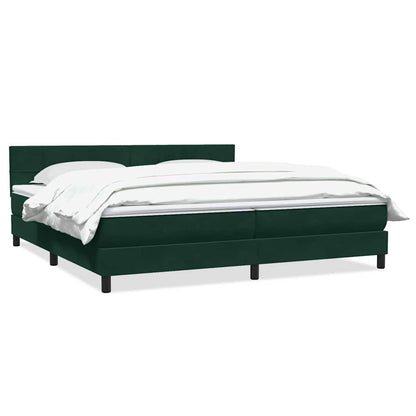 Giroletto a Molle con Materasso Verde Scuro 200x210 cm Velluto