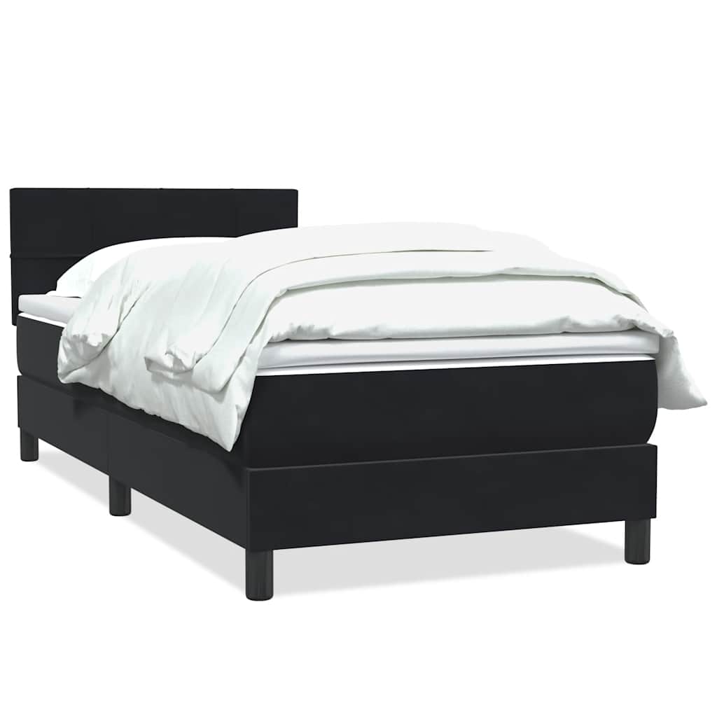 Giroletto a Molle con Materasso Nero 90x220 cm in Velluto
