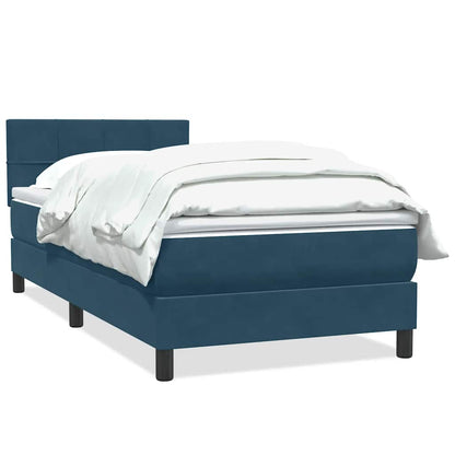 Giroletto a Molle con Materasso Blu Scuro 90x220 cm Velluto