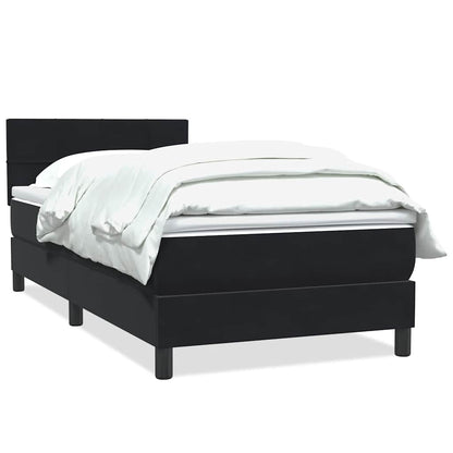 Giroletto a Molle con Materasso Nero 100x220 cm in Velluto