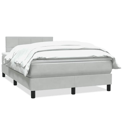 Giroletto a Molle con Materasso Grigio Chiaro 120x220cm Velluto