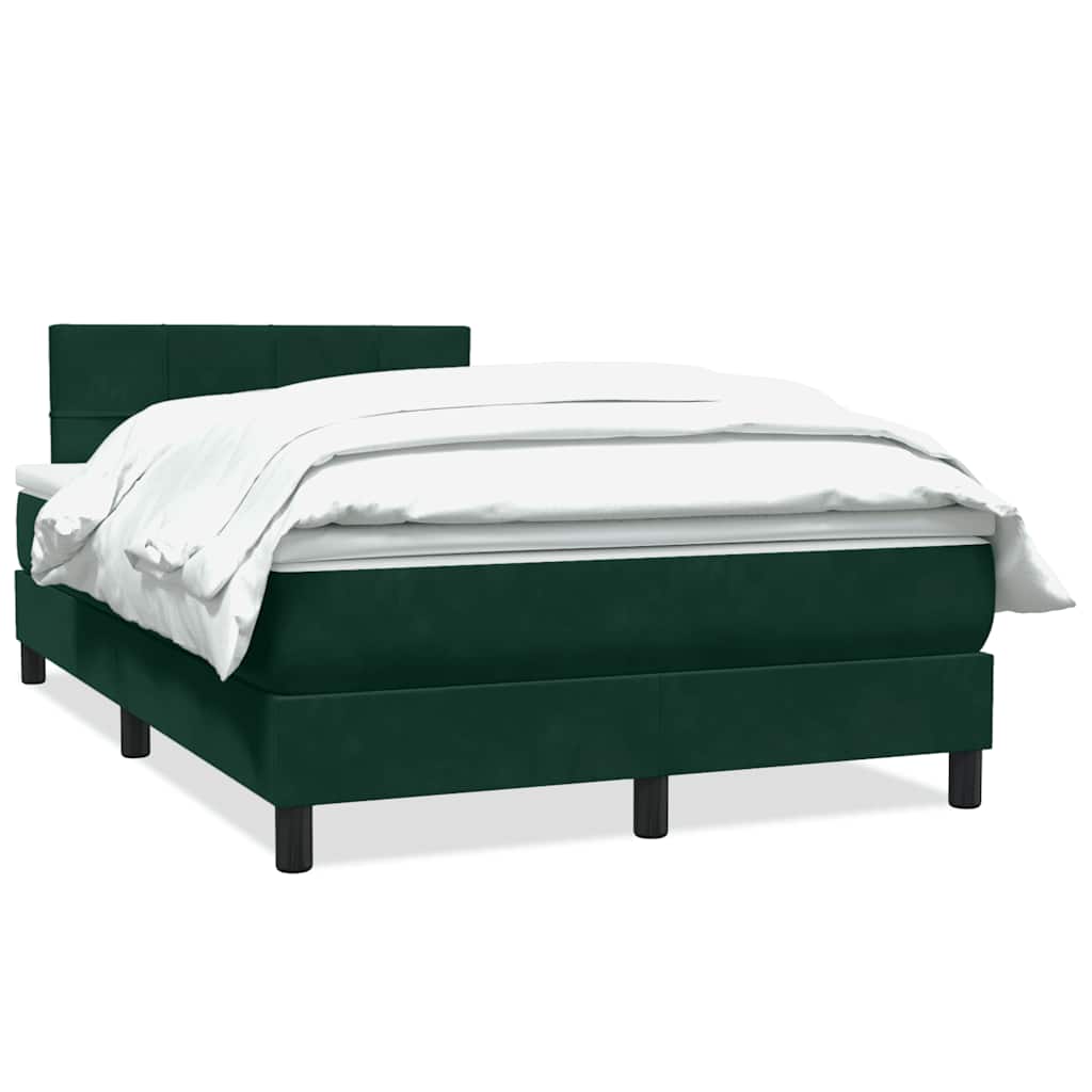 Giroletto a Molle con Materasso Verde Scuro 120x220 cm Velluto