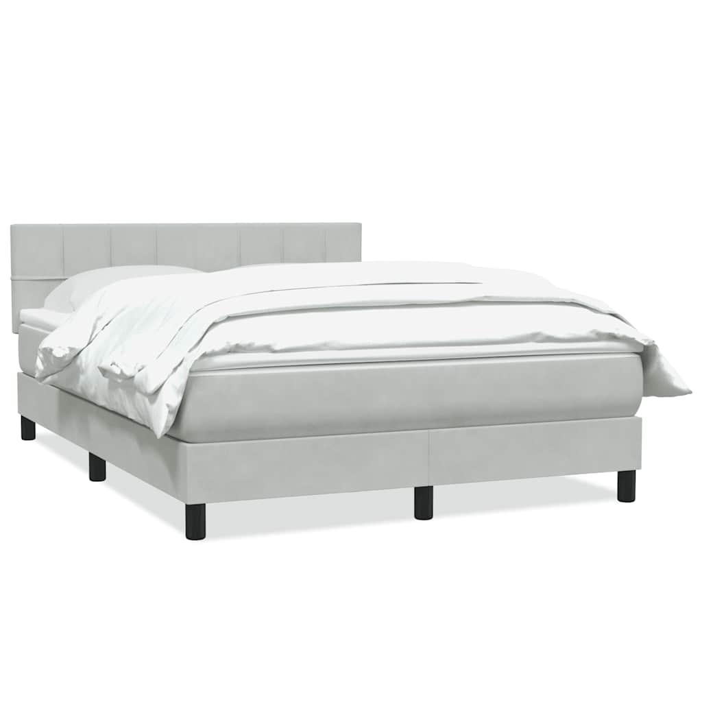 Giroletto a Molle con Materasso Grigio Chiaro 140x220cm Velluto