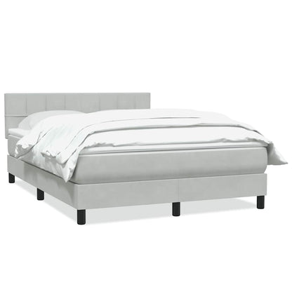Giroletto a Molle con Materasso Grigio Chiaro 140x220cm Velluto