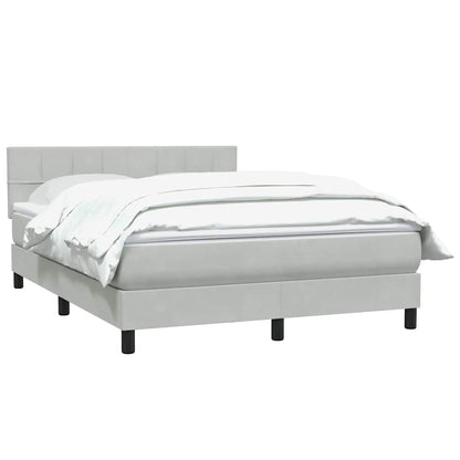 Giroletto a Molle con Materasso Grigio Chiaro 140x220cm Velluto