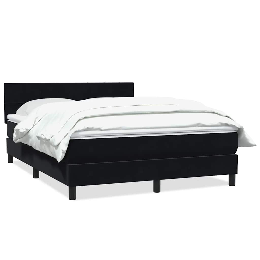 Giroletto a Molle con Materasso Nero 140x220 cm in Velluto