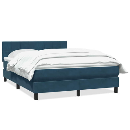 Giroletto a Molle con Materasso Blu Scuro 140x220 cm Velluto