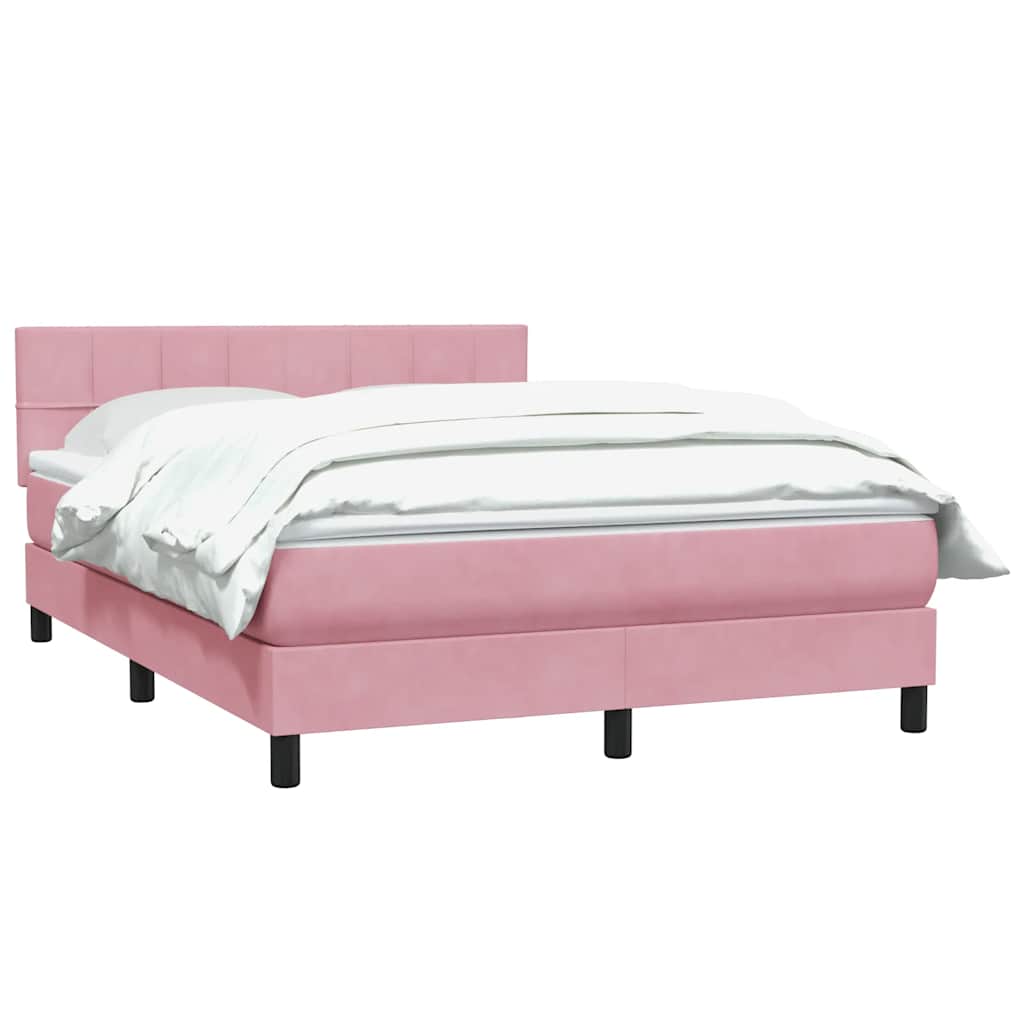 Giroletto a Molle con Materasso Rosa 140x220 cm in Velluto