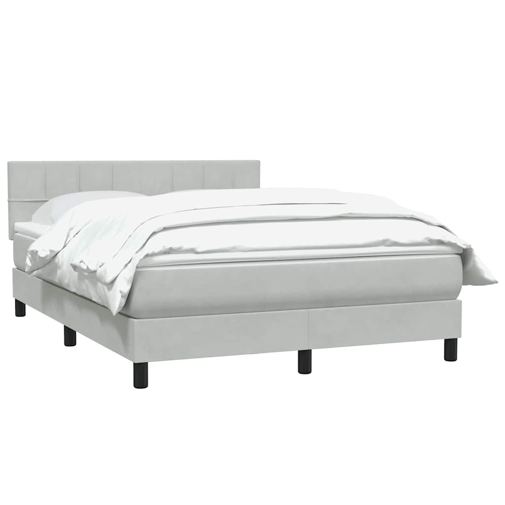 Giroletto a Molle con Materasso Grigio Chiaro 160x220cm Velluto