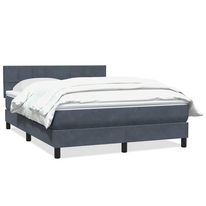 Giroletto a Molle con Materasso Grigio Scuro 160x220 cm Velluto