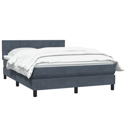 Giroletto a Molle con Materasso Grigio Scuro 160x220 cm Velluto