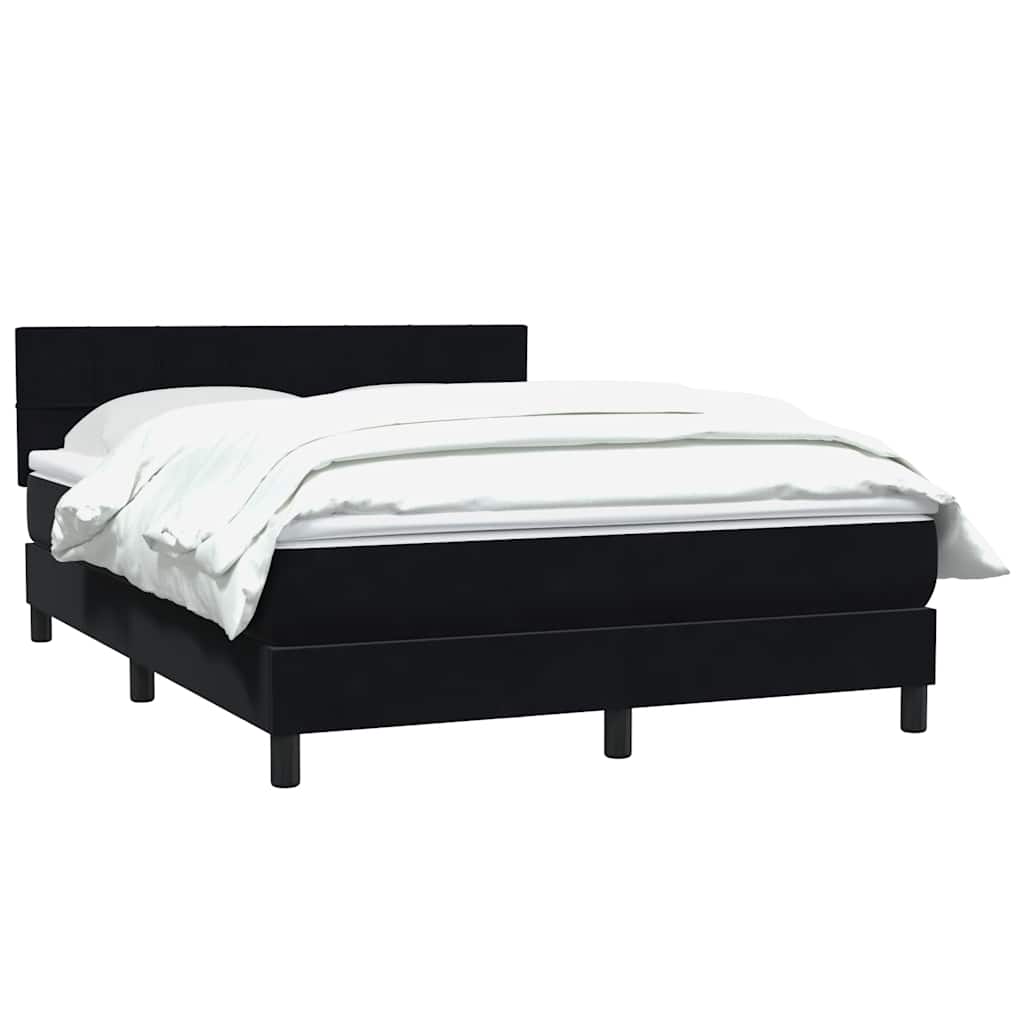 Giroletto a Molle con Materasso Nero 160x220 cm in Velluto