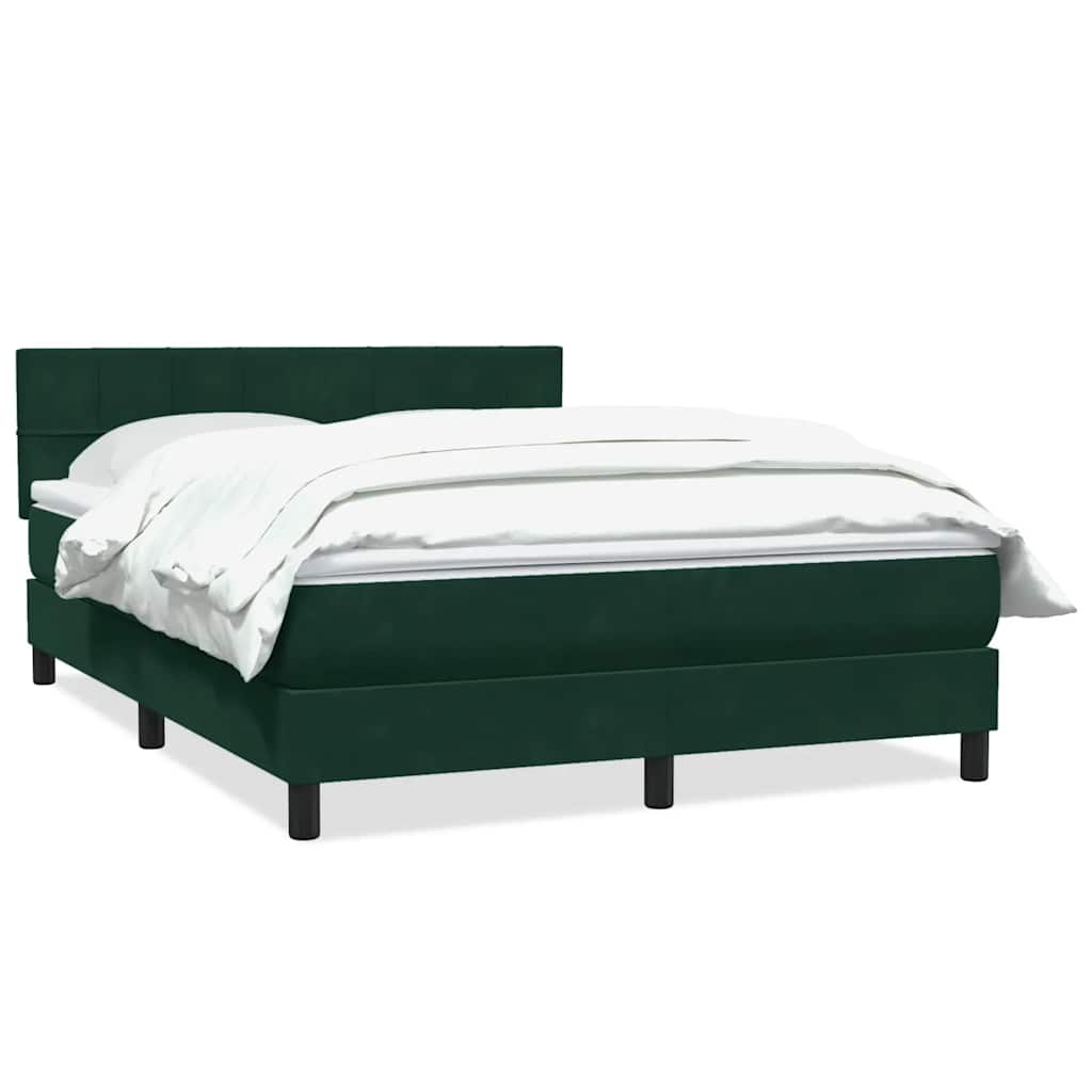 Giroletto a Molle con Materasso Verde Scuro 160x220 cm Velluto