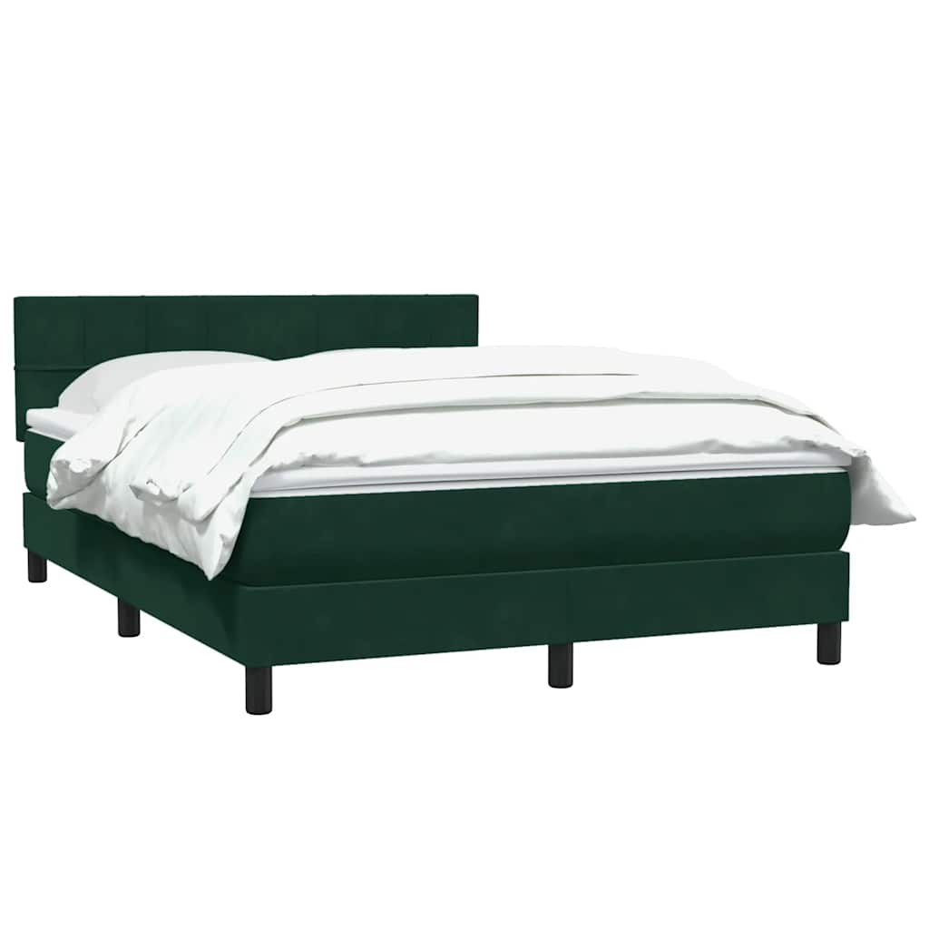 Giroletto a Molle con Materasso Verde Scuro 160x220 cm Velluto