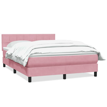 Giroletto a Molle con Materasso Rosa 160x220 cm in Velluto