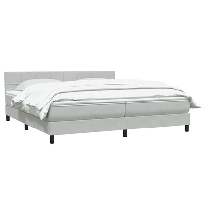 Giroletto a Molle con Materasso Grigio Chiaro 180x220cm Velluto