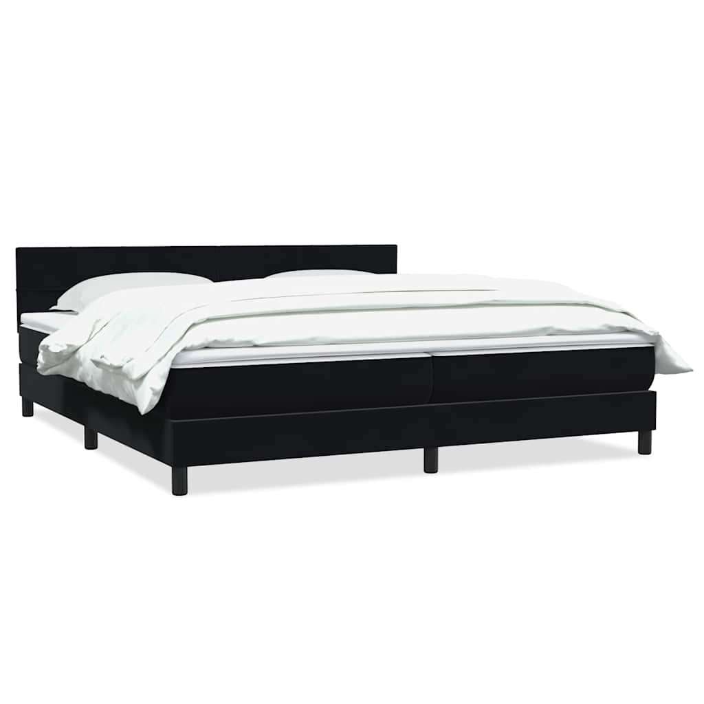 Giroletto a Molle con Materasso Nero 180x220 cm in Velluto