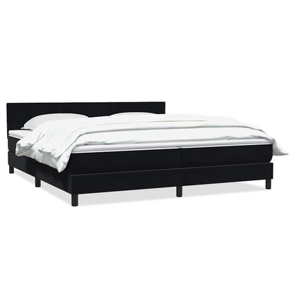 Giroletto a Molle con Materasso Nero 180x220 cm in Velluto