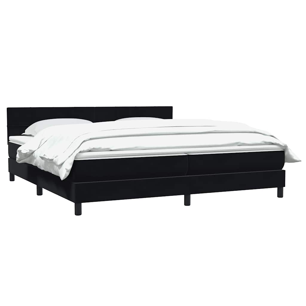 Giroletto a Molle con Materasso Nero 180x220 cm in Velluto