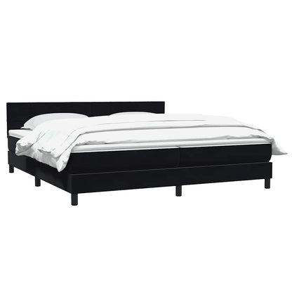 Giroletto a Molle con Materasso Nero 180x220 cm in Velluto
