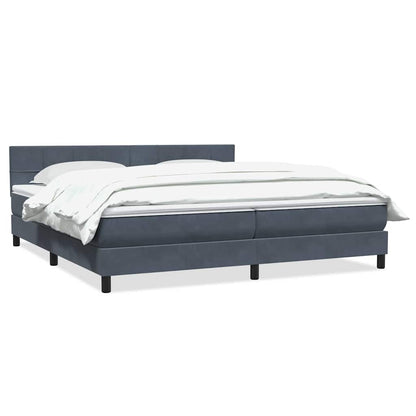 Giroletto a Molle con Materasso Grigio Scuro 200x220 cm Velluto