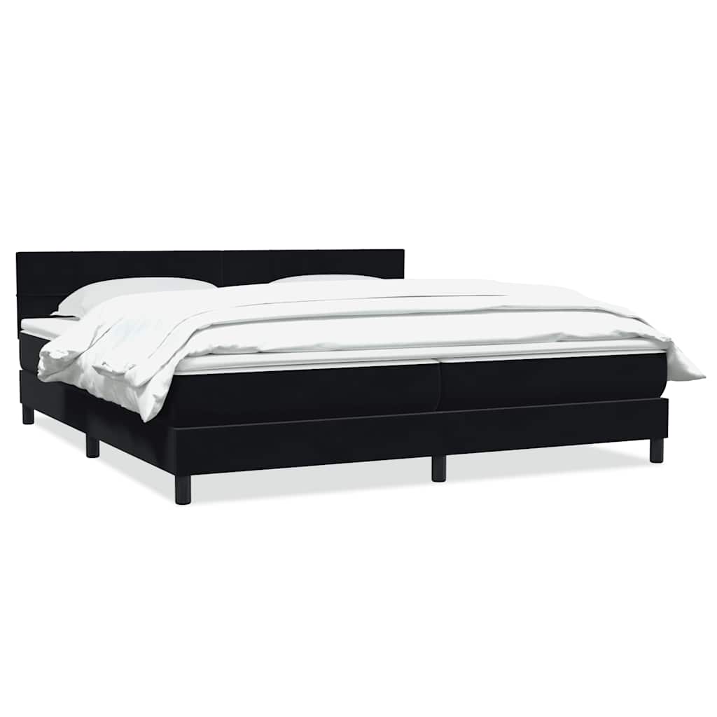 Giroletto a Molle con Materasso Nero 200x220 cm in Velluto