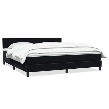 Giroletto a Molle con Materasso Nero 200x220 cm in Velluto