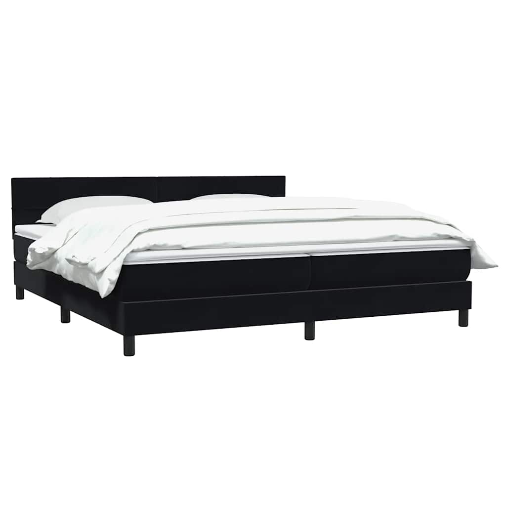 Giroletto a Molle con Materasso Nero 200x220 cm in Velluto