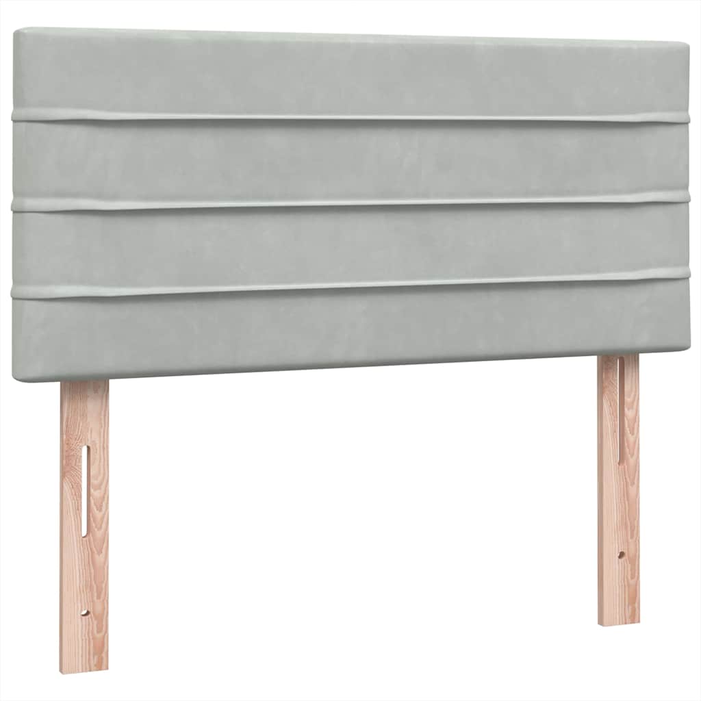 Giroletto a Molle con Materasso Grigio Chiaro 80x210 cm Velluto