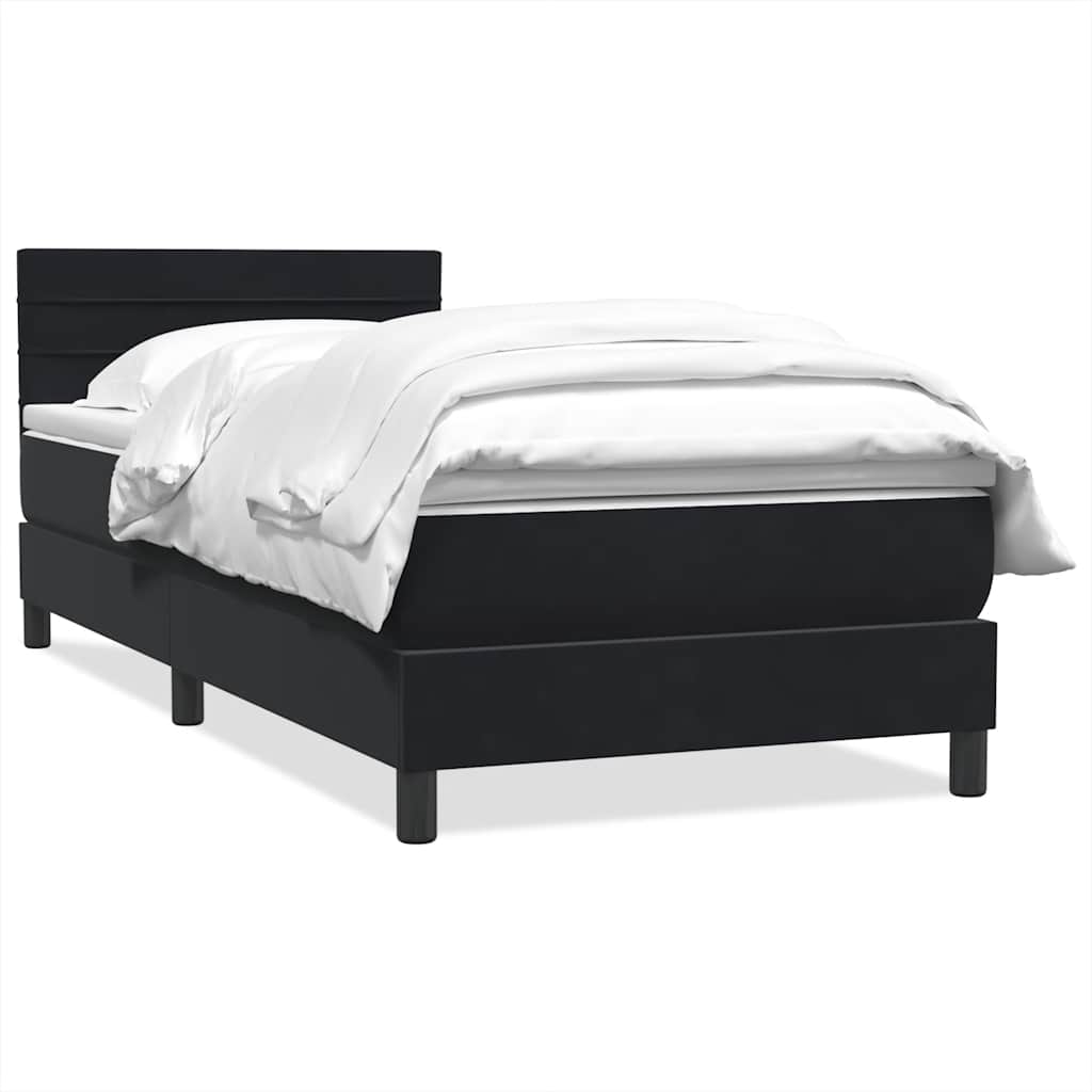 Giroletto a Molle con Materasso Nero 80x210 cm Velluto