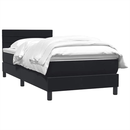 Giroletto a Molle con Materasso Nero 80x210 cm Velluto