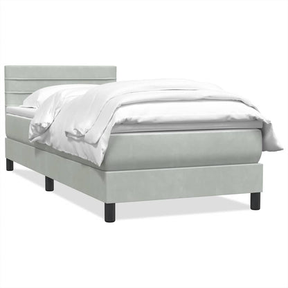 Giroletto a Molle con Materasso grigio chiaro 90x210 cm Velluto
