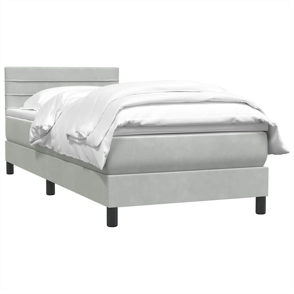 Giroletto a Molle con Materasso grigio chiaro 90x210 cm Velluto
