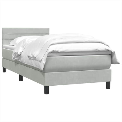 Giroletto a Molle con Materasso grigio chiaro 90x210 cm Velluto