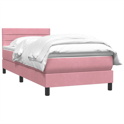 Giroletto a Molle con Materasso Rosa 90x210 cm Velluto