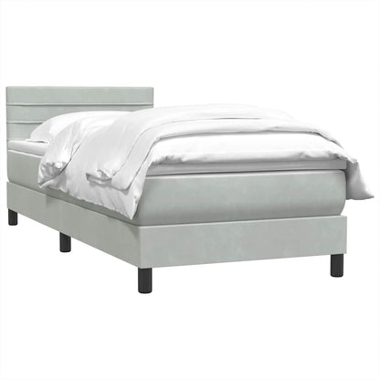 Giroletto a Molle con Materasso Grigio Chiaro 100x210cm Velluto