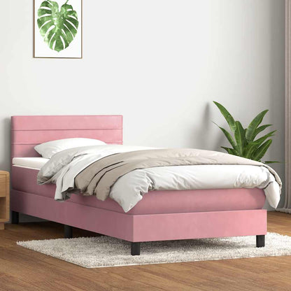 Giroletto a Molle con Materasso Rosa 100x210 cm in Velluto