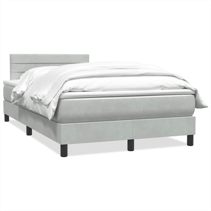 Giroletto a Molle con Materasso Grigio Chiaro 120x210cm Velluto