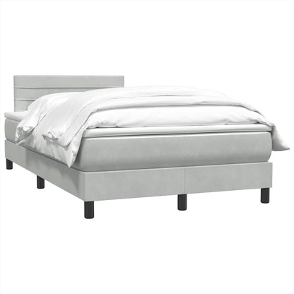 Giroletto a Molle con Materasso Grigio Chiaro 120x210cm Velluto
