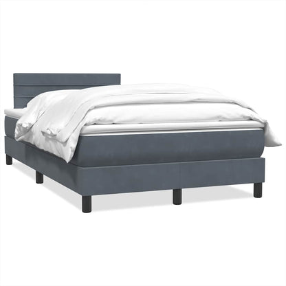 Giroletto a Molle con Materasso Grigio Scuro 120x210 cm Velluto