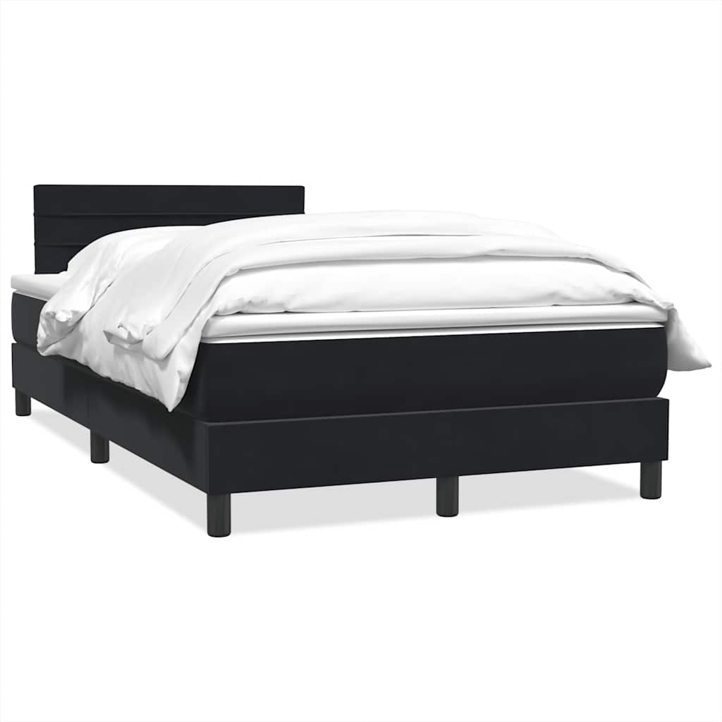 Giroletto a Molle con Materasso Nero 120x210 cm in Velluto