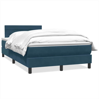 Giroletto a Molle con Materasso Blu Scuro 120x210 cm in Velluto