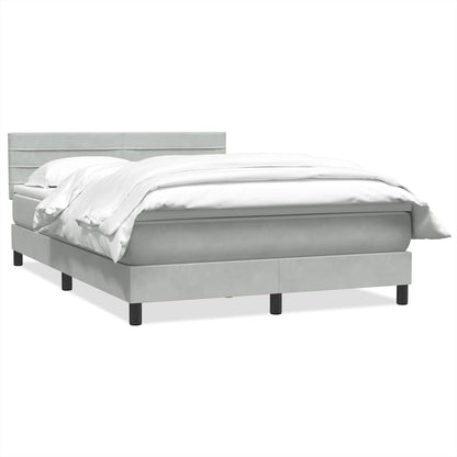 Giroletto a Molle con Materasso Grigio Chiaro 140x210cm Velluto