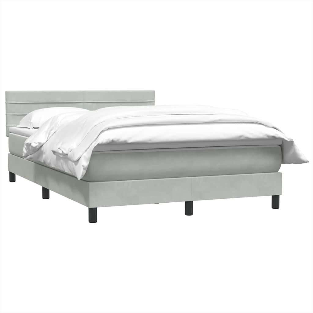 Giroletto a Molle con Materasso Grigio Chiaro 140x210cm Velluto