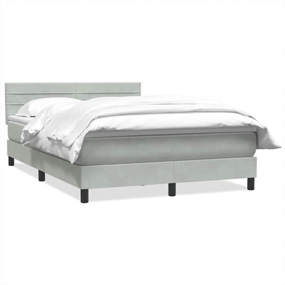 Giroletto a Molle con Materasso Grigio Chiaro 160x210cm Velluto
