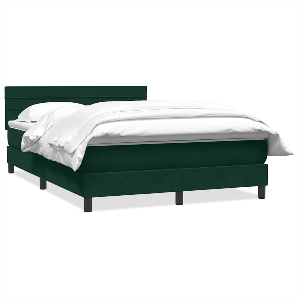 Giroletto a Molle con Materasso Verde Scuro 160x210 cm Velluto