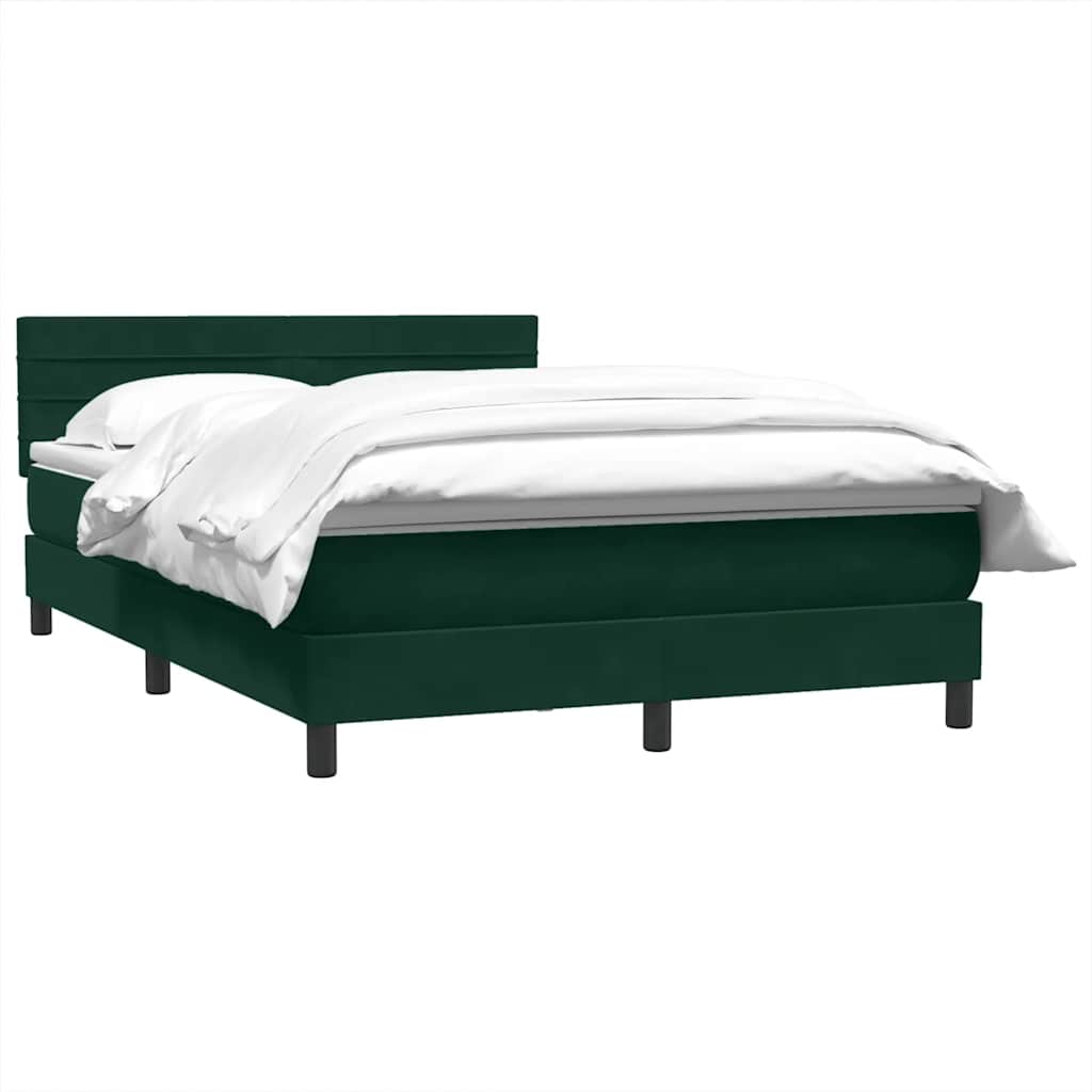 Giroletto a Molle con Materasso Verde Scuro 160x210 cm Velluto