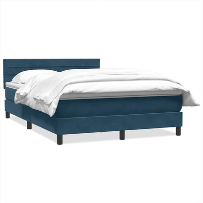 Giroletto a Molle con Materasso Blu Scuro 160x210 cm in Velluto